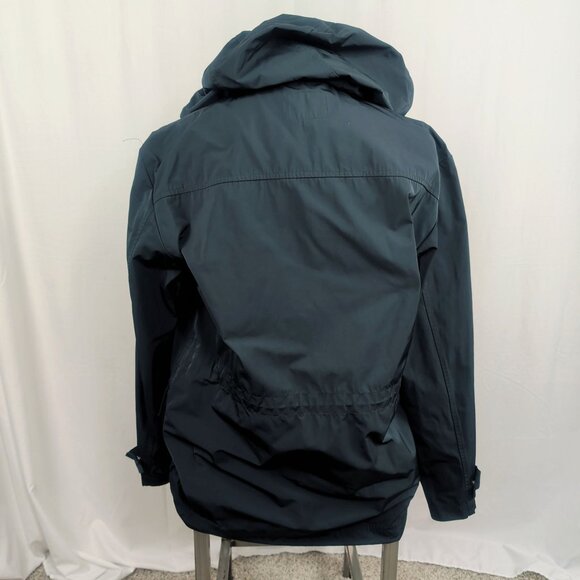 Cole Haan Rain Coat Jacket Medium Blue Hood - Picture 5 of 12